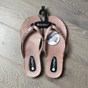 Rose gold Flip flops